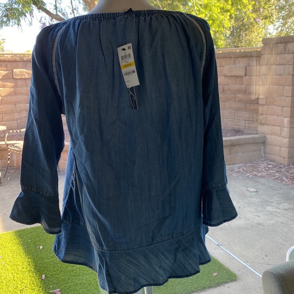 Inc denim peplum top M new with tags NWT - Picture 5 of 13